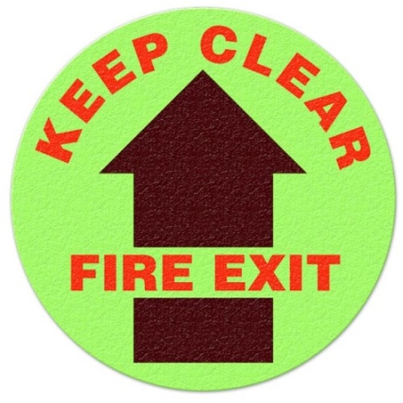 Floor Safety Message Sign Keep Clear Fire Exit Glow Floor Sign