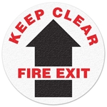 Floor Safety Message Sign Keep Clear Fire Exit