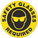Floor Safety Message Sign Safety Glasses Required