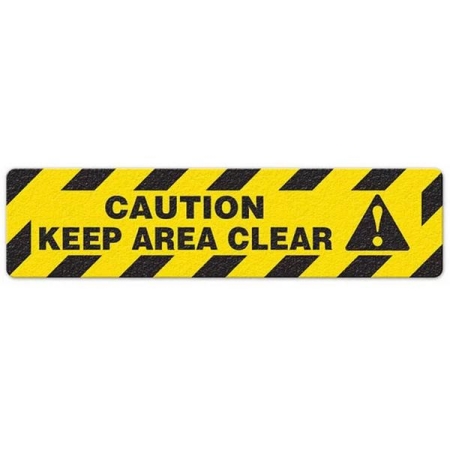Floor Safety Message Sign Caution Keep Area Clear 6pk