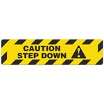 Floor Safety Message Sign Caution Step Down 6pk