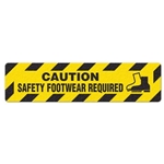 Floor Safety Message Sign Caution Safety Footwear Required 6pk