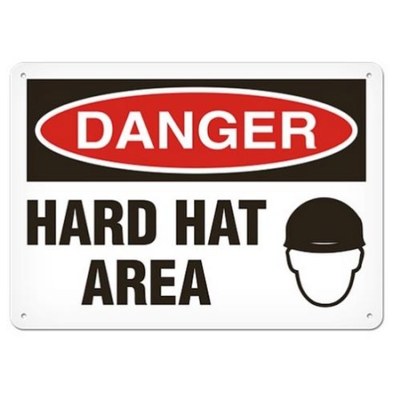 OSHA Safety Sign Danger Hard Hat Area