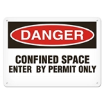 OSHA Safety Sign Danger Confined Space Enter By Permit Only
