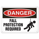 OSHA Safety Sign Danger Fall Protection Required