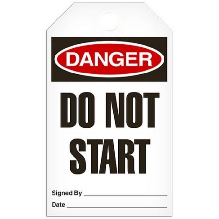 Safety Tag Danger Do Not Start