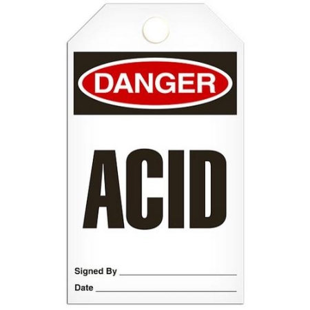 Safety Tag Danger Acid