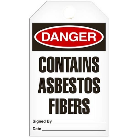 Safety Tag Danger Contains Asbestos Fibers