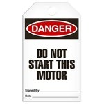 Safety Tag Danger Do Not Start This Motor