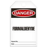 Safety Tag Danger Formaldehyde