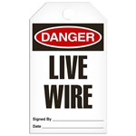 Safety Tag Danger Live Wire