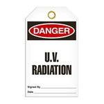 Safety Tag Danger U.V. Radiation