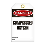 Safety Tag Danger Compressed Oxygen