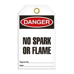 Safety Tag Danger No Spark Or Flame