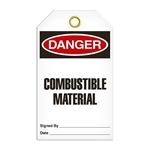 Safety Tag Danger Combustible Material