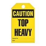 Safety Tag Caution Top Heavy