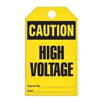 Safety Tag Caution High Voltage