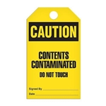 Safety Tag Caution Contents Contaminated Do Not Touch