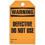 Safety Tag Warning Defective Do Not Use