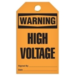 Safety Tag Warning High Voltage