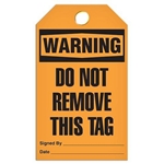 Safety Tag Warning Do Not Remove This Tag