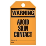 Safety Tag Warning Avoid Skin Contact