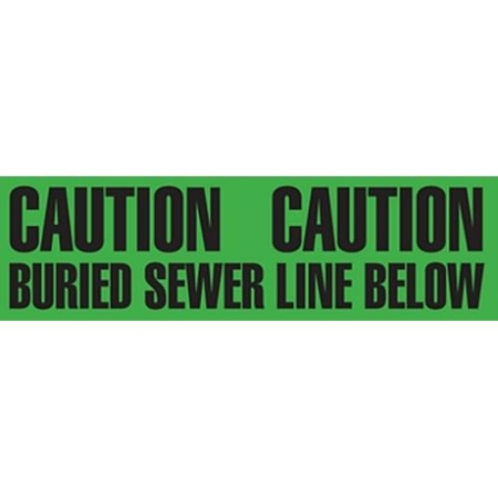 Utility Marking Tape Caution Buried Sewer Line Below 6" x 1000"