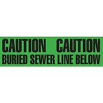 Utility Marking Tape Caution Buried Sewer Line Below 6" x 1000"