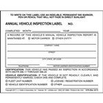 Annual Vehicle Inspection Label Self - Laminating