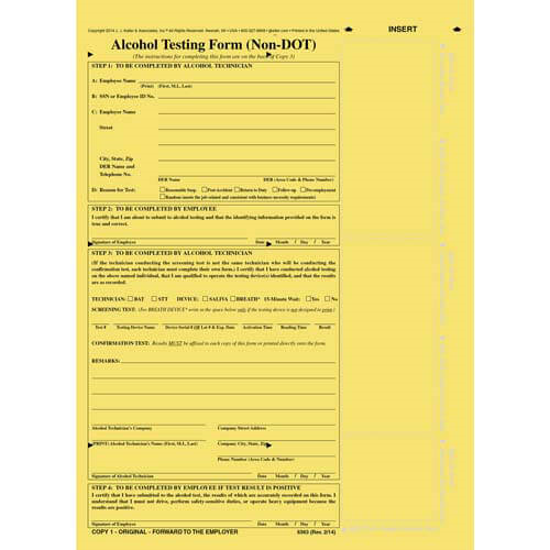 Alcohol Testing Form Non DOT Format