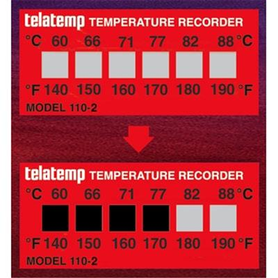 Telatemp Recorder Label 140°F to 190°F 20ct