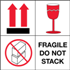4" x 4" Fragile - Do Not Stack Labels 500ct Roll