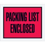 4-1/2" x 6" Red Open End Packing List Enclosed Envelopes 1000ct
