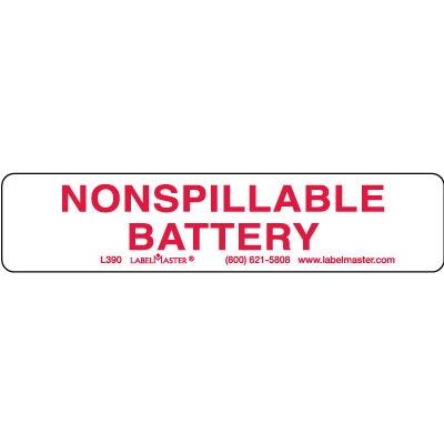 Nonspillable Battery Label