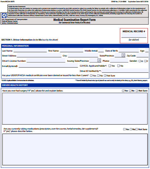 Usdot Medical Certificate TUTORE ORG Master Of Documents