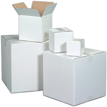 24" x 24" x 24" White Corrugated Boxes 10ct