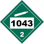 UN 1043 Hazmat Placard, Class 2.2, Tagboard