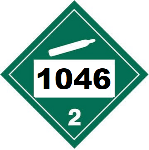 UN 1046 Hazmat Placard, Class 2.2, Tagboard