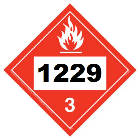 UN 1229 Hazmat Placard, Class 3, Tagboard