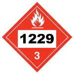 UN 1229 Hazmat Placard, Class 3, Tagboard