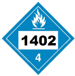 UN 1402 Hazmat Placard, Class 4.3, Tagboard