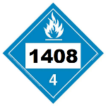 UN 1408 Hazmat Placard, Class 4.3, Tagboard