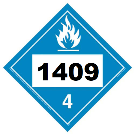 UN 1409 Hazmat Placard, Class 4.3, Tagboard