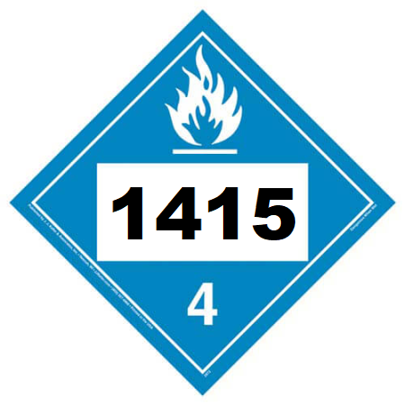 UN 1415 Hazmat Placard, Class 4.3, Tagboard