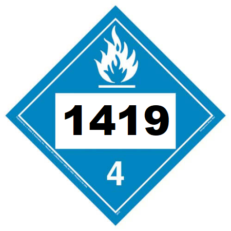 UN 1419 Hazmat Placard, Class 4.3, Tagboard
