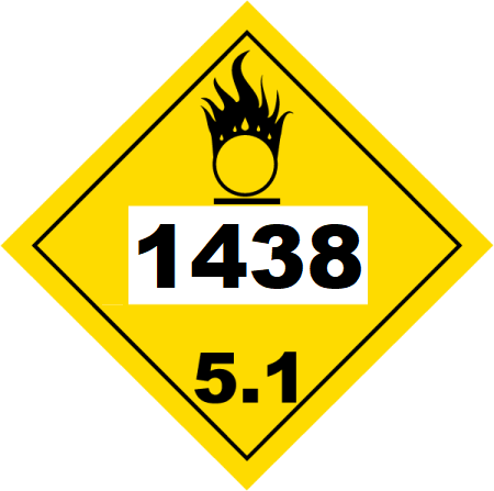 UN 1438 Hazmat Placard, Class 5.1, Tagboard