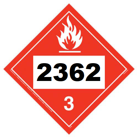 UN 2362 Hazmat Placard, Class 3, Tagboard