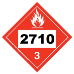 UN 2710 Hazmat Placard, Class 3, Tagboard
