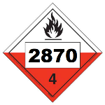 UN 2870 Hazmat Placard, Class 4.2, Tagboard