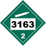 UN 3163 Hazmat Placard, Class 2.2, Tagboard
